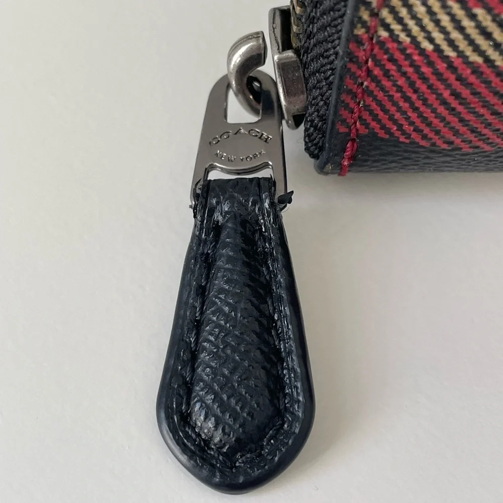 Coach Plaid Medium Zip Wallet